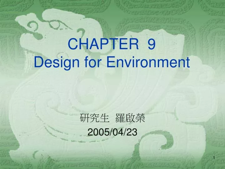 chapter 9 design for environment n.