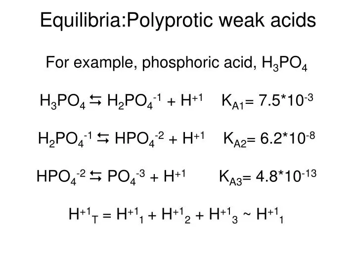 equilibria polyprotic weak acids n.