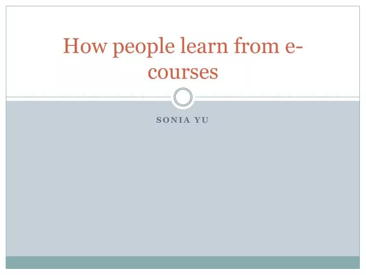 how people learn from e courses n.
