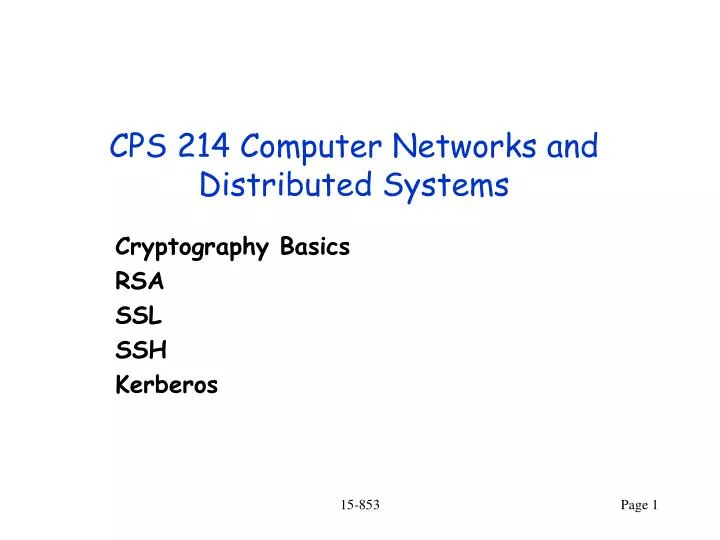 cps 214 computer networks and distributed systems n.