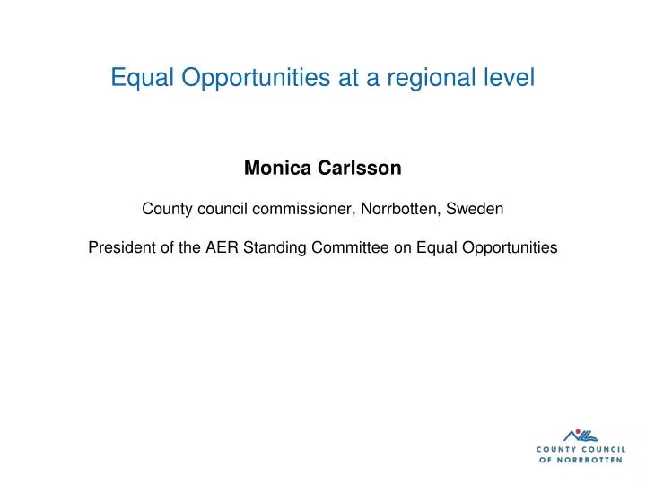 equal opportunities at a regional level n.
