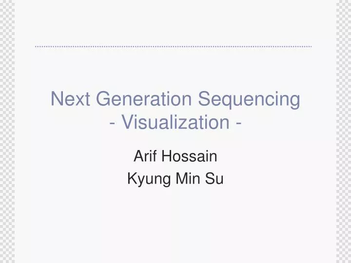 next generation sequencing visualization n.