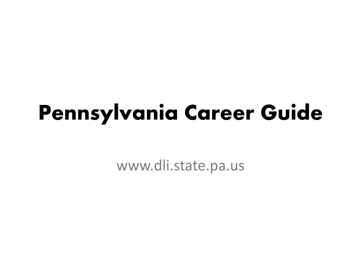 pennsylvania career guide n.