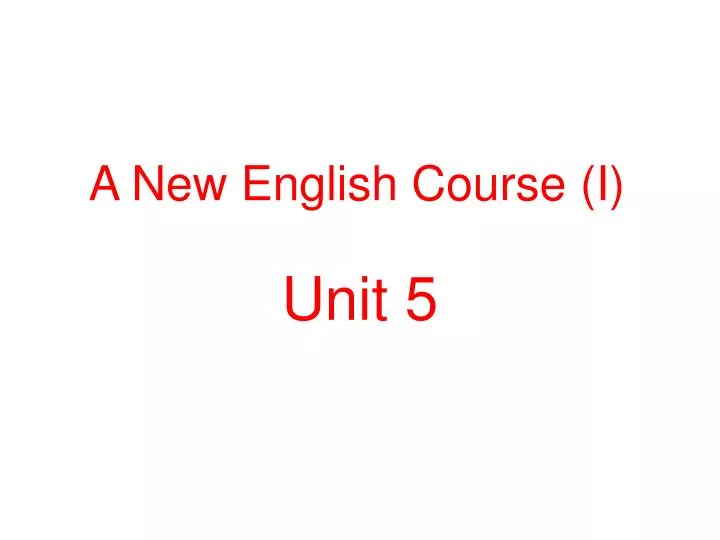a new english course i n.