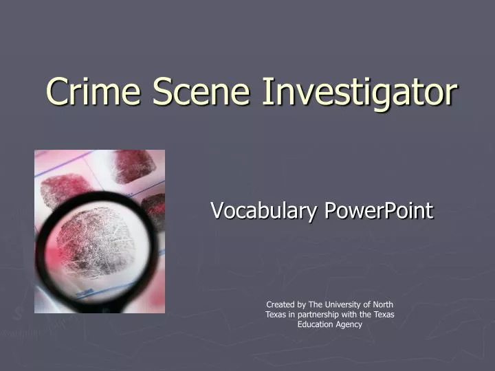 crime scene investigator n.
