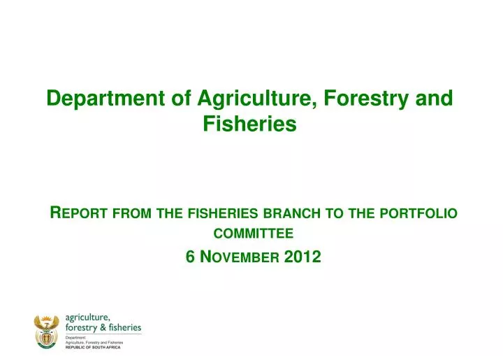 department of agriculture forestry and fisheries n.