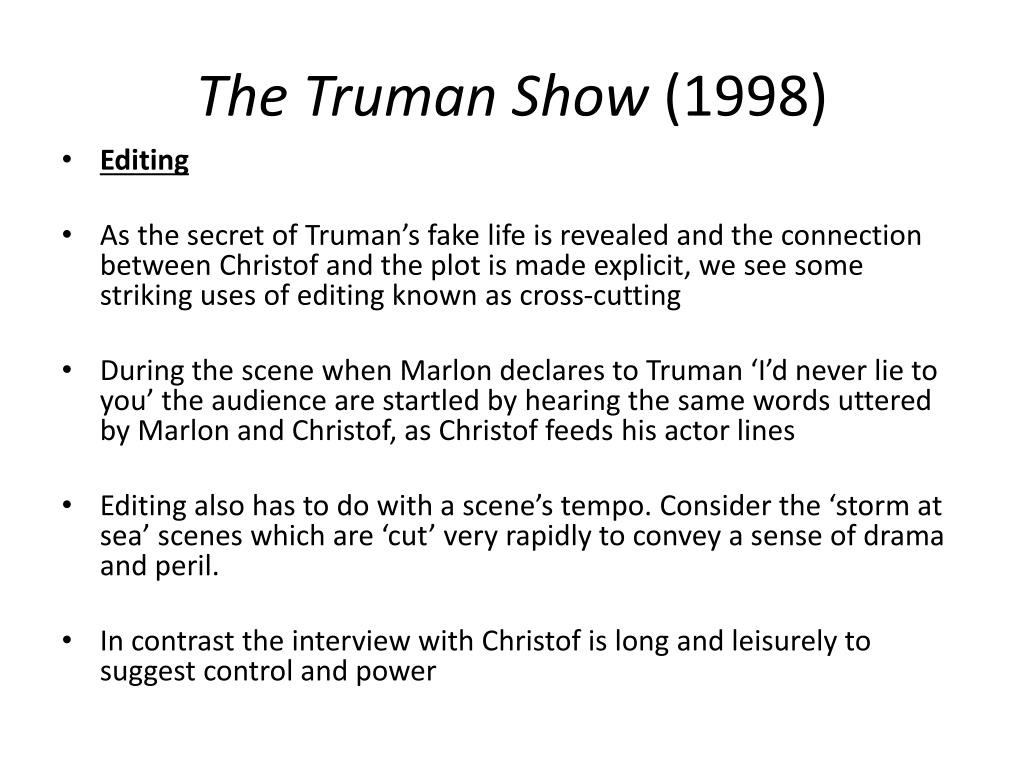 PPT - The Truman Show (1998) PowerPoint Presentation, free download -  ID:5790050