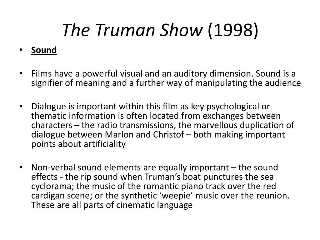 PPT - The Truman Show (1998) PowerPoint Presentation, free download -  ID:5790050