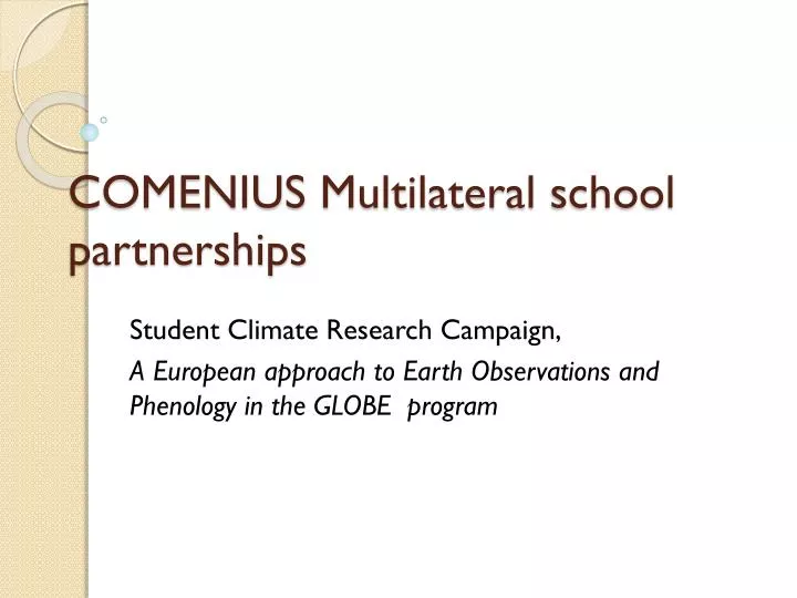 comenius multilateral school partnerships n.