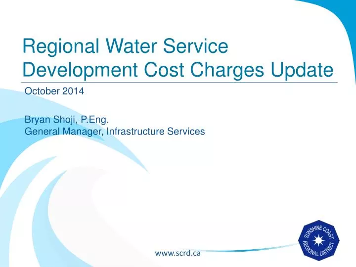 regional water service development cost charges update n.