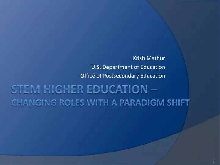 krish mathur u s department of education office of postsecondary education n.