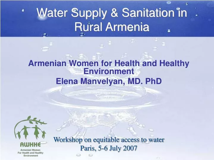 water supply sanitation in rural armenia n.