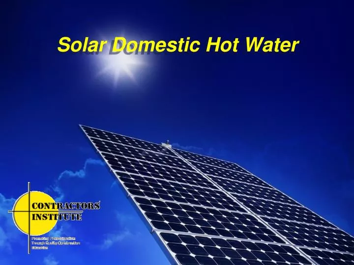 solar domestic hot water n.