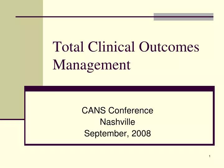 presentation of clinical outcomes
