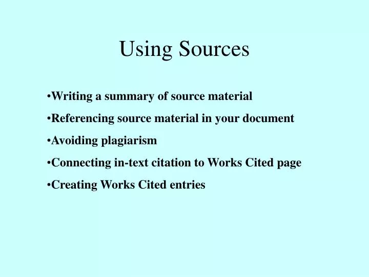 PPT - Using Sources PowerPoint Presentation, free download - ID:5791133