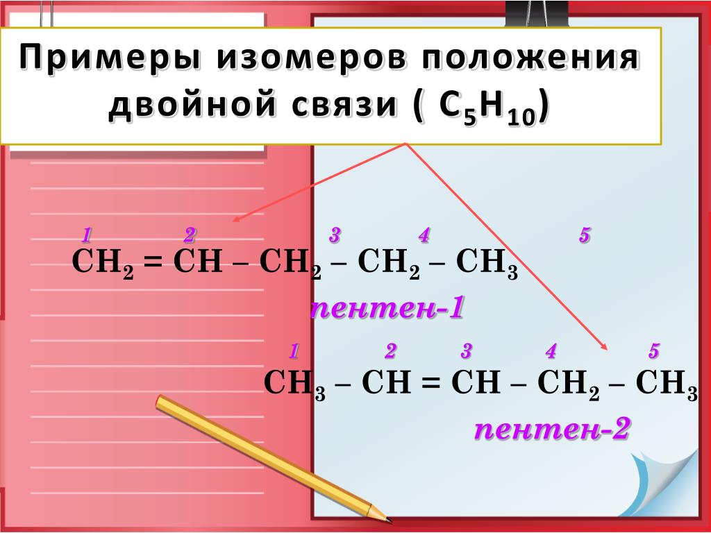 Пентен 1 алкены. Пентен с5н10. Положение двойной связи пентен 2. Изомерия положения двойной связи. Пентен 2 способы получения.