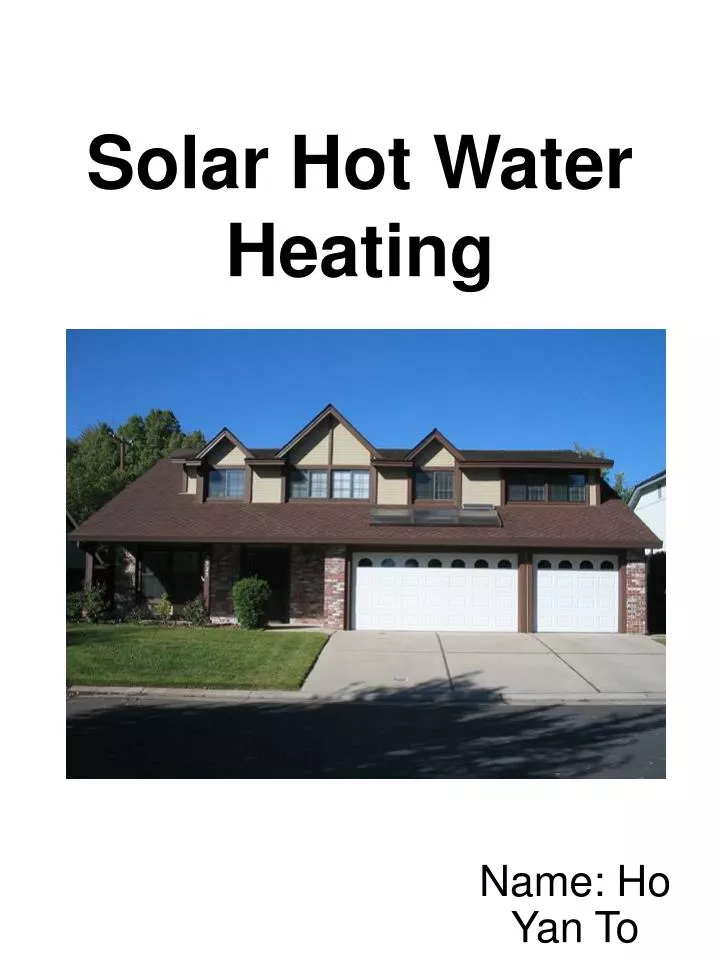 solar hot water heating n.