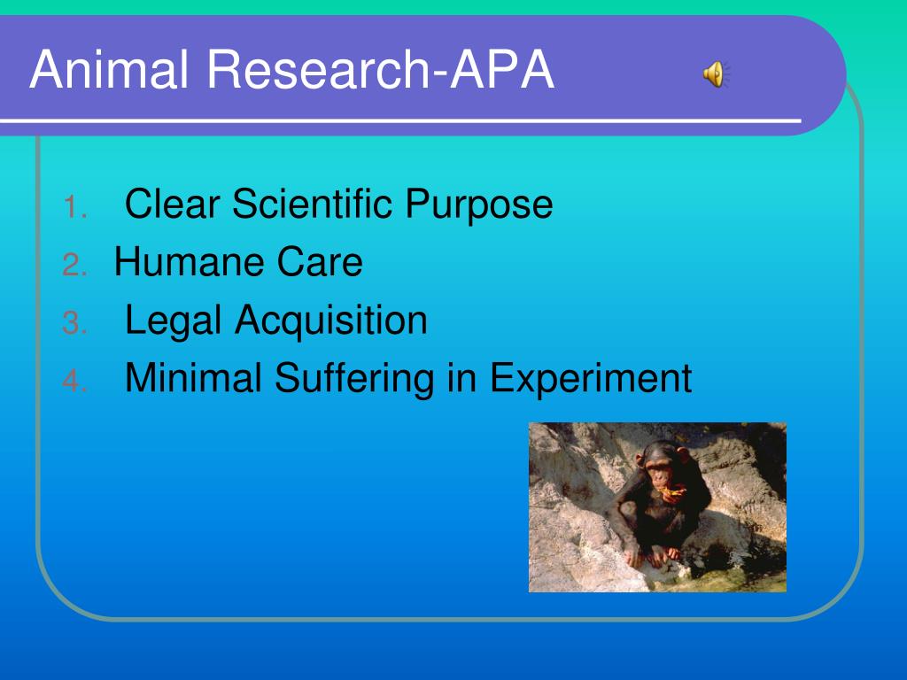 apa guidelines on animal research