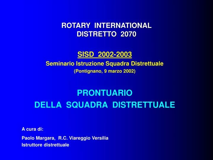 rotary international distretto 2070 n.