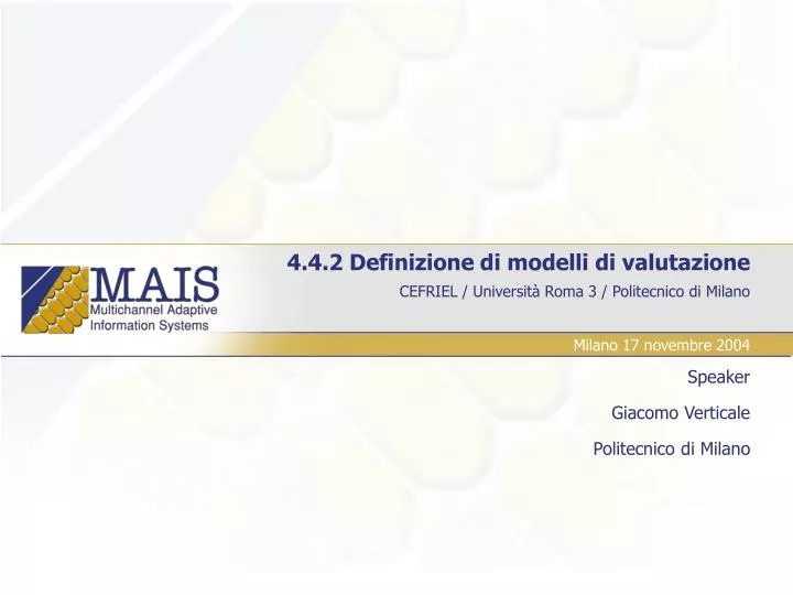 4 4 2 definizione di modelli di valutazione n.