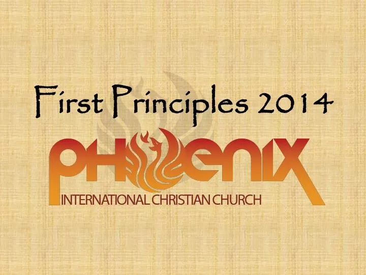 first principles 2014 n.