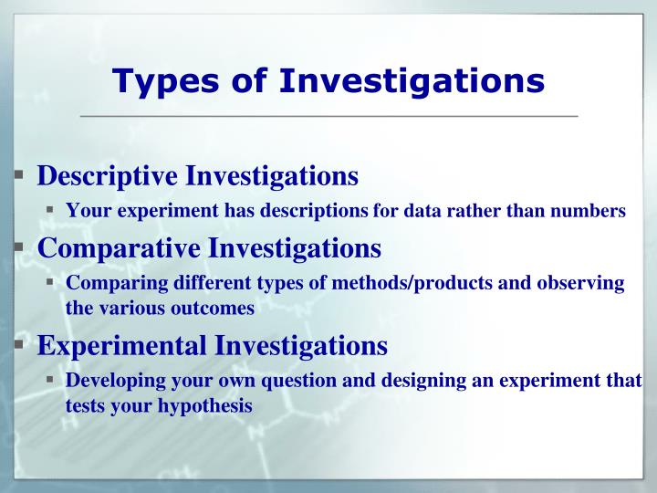 What Is Investigation Type Reistanxb
