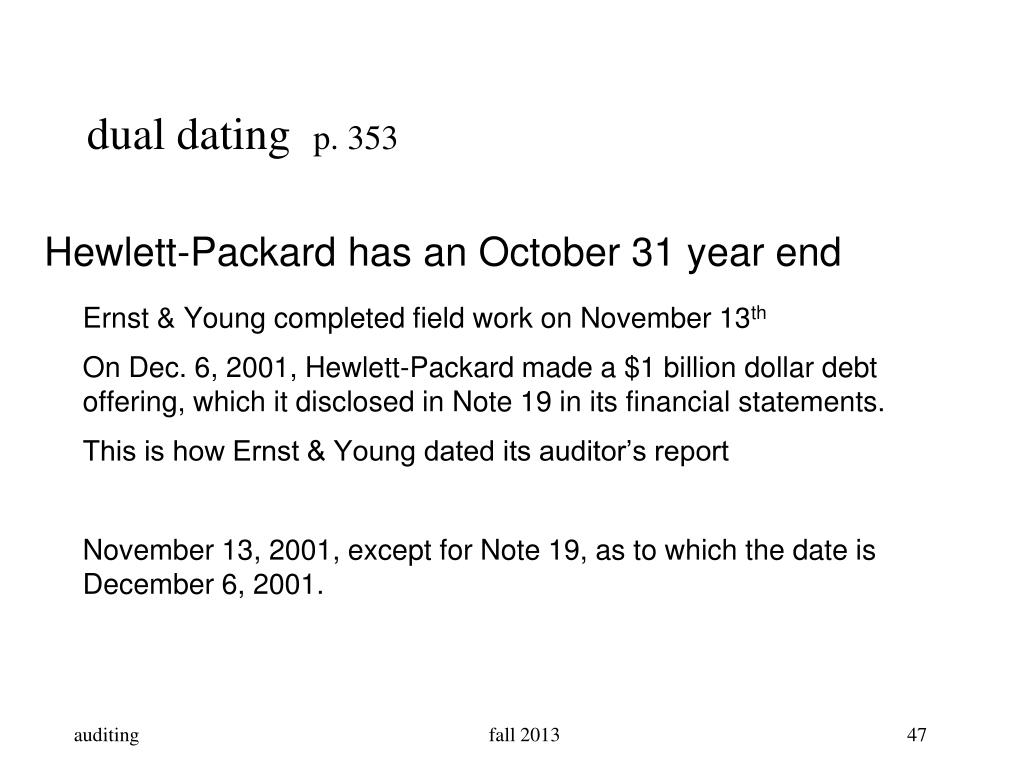 Dual Dating Financial Statements