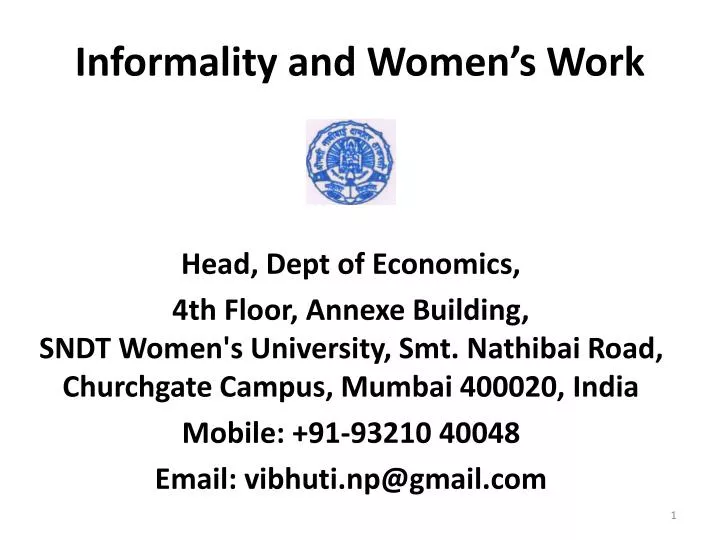 informality and women s work n.