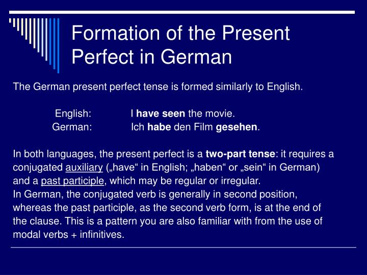 PPT - The Present Perfect Tense in German PowerPoint Presentation - ID ...