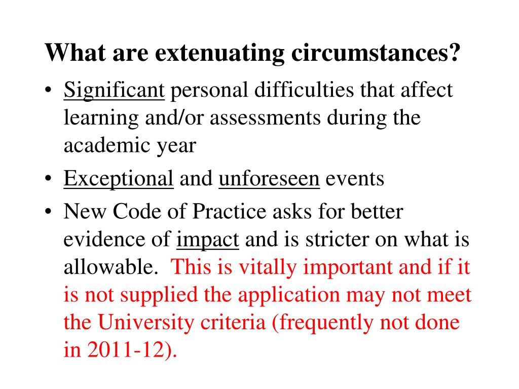 course work extenuating circumstances