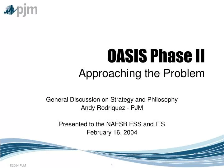 oasis phase ii approaching the problem n.