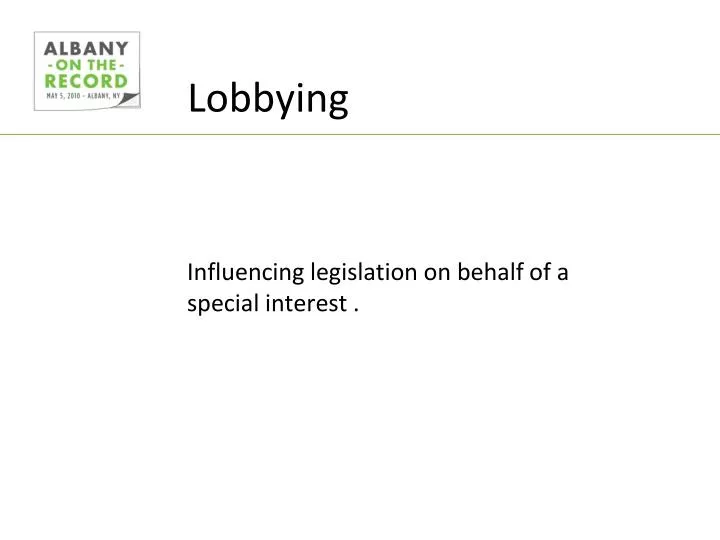 lobbying n.