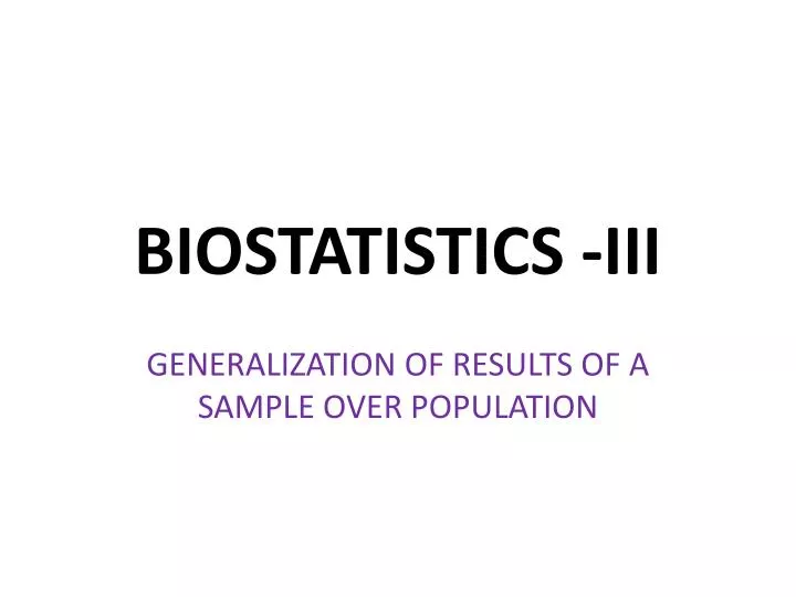 biostatistics iii n.