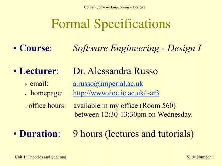 formal specifications n.