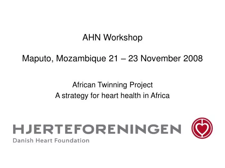 ahn workshop maputo mozambique 21 23 november 2008 n.