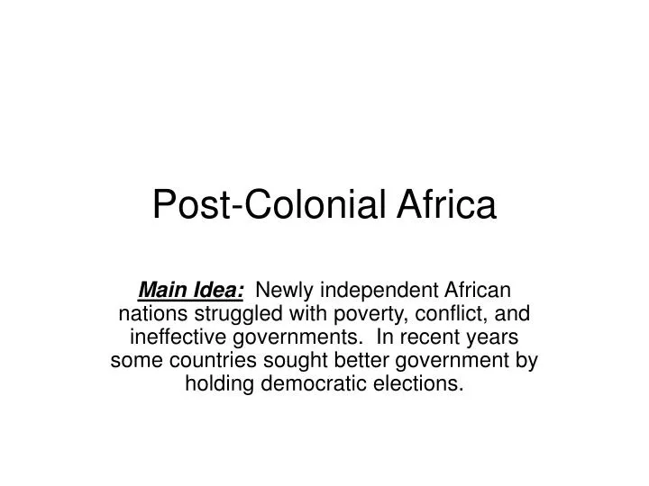 post colonial africa n.
