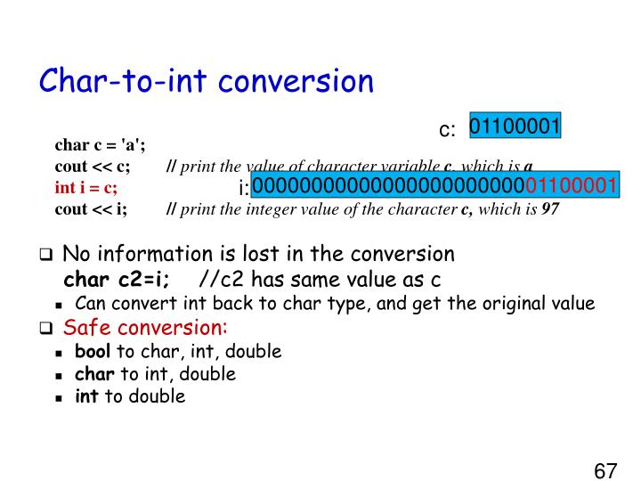 c to char convert int in Review of Topics Important PPT PowerPoint CS1600