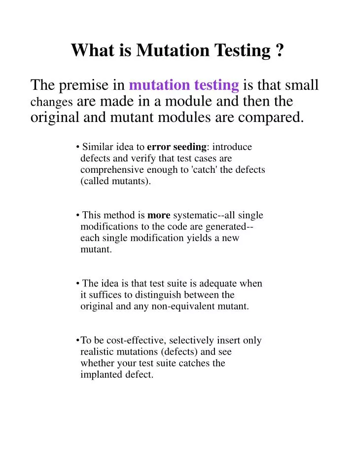 what is mutation testing n.