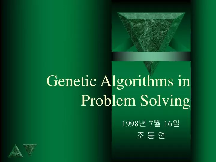 genetic algorithms in problem solving n.