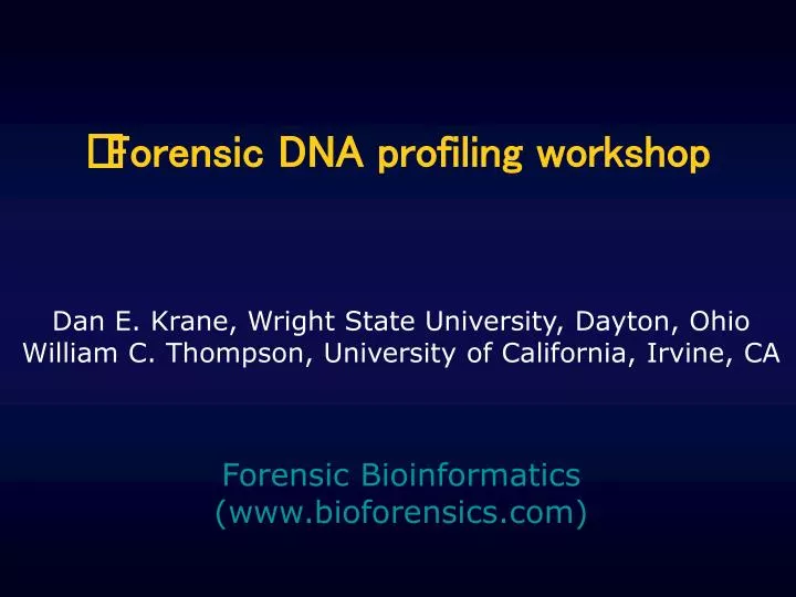 forensic dna profiling workshop n.