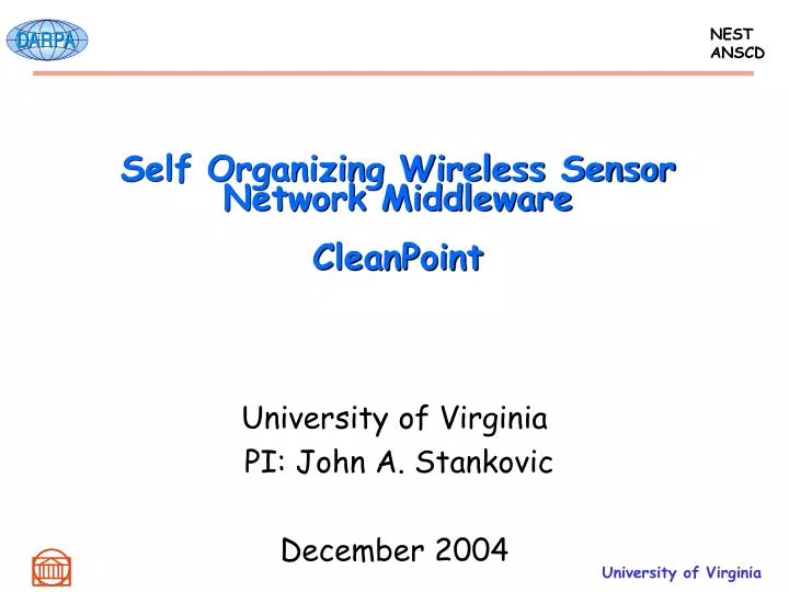 self organizing wireless sensor network middleware cleanpoint n.