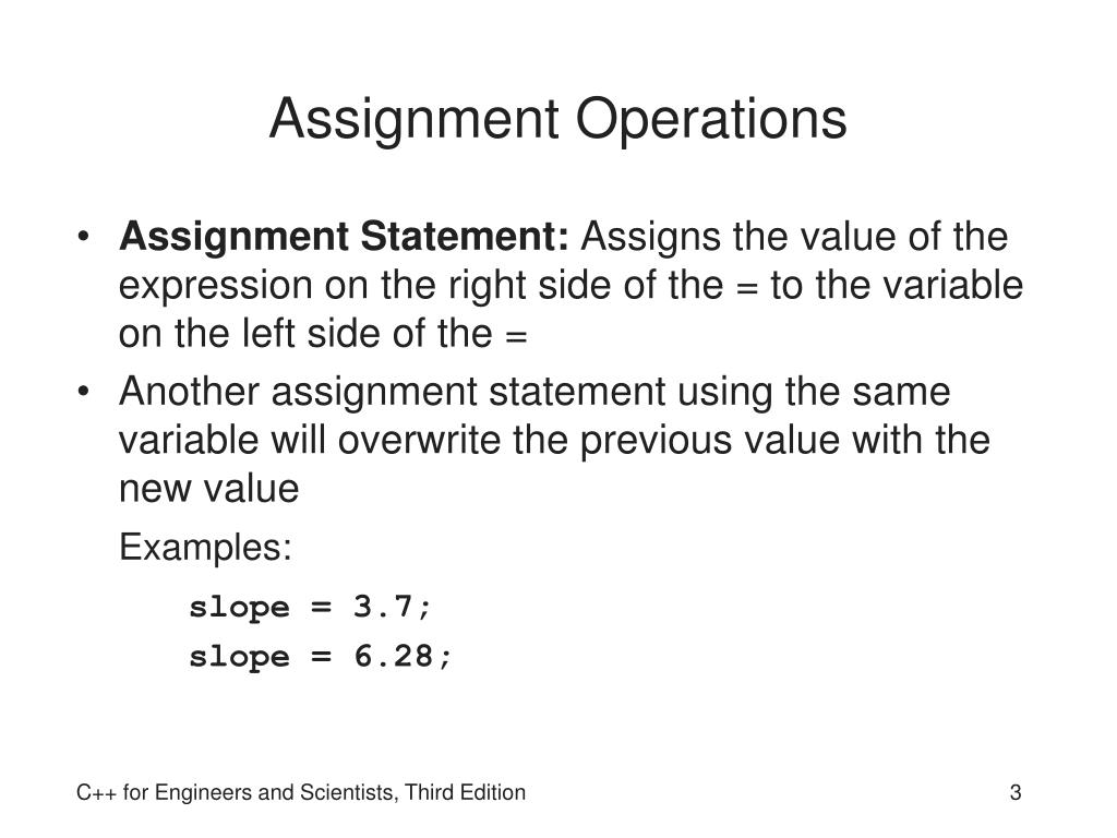 assignment statement for coding