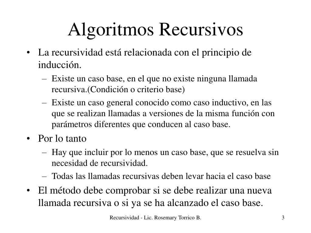 PPT - Estructuras De Datos Algoritmos Recursivos PowerPoint ...