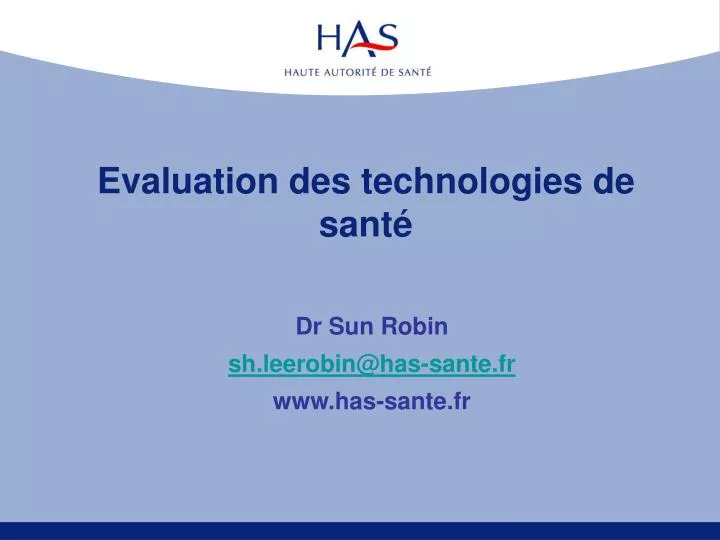 evaluation des technologies de sant n.
