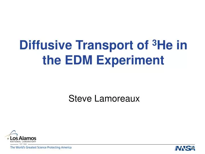diffusive transport of 3 he in the edm experiment n.