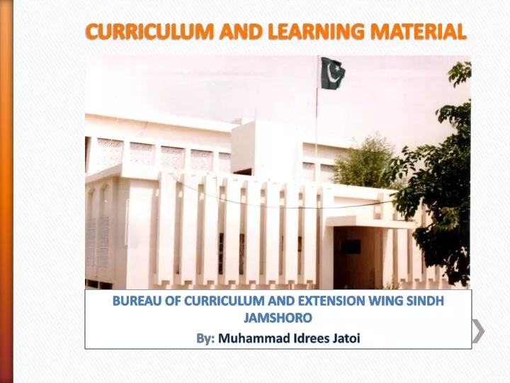 curriculum and learning material n.