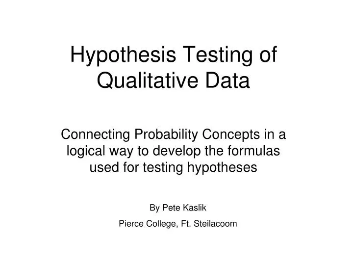 hypothesis testing of qualitative data n.