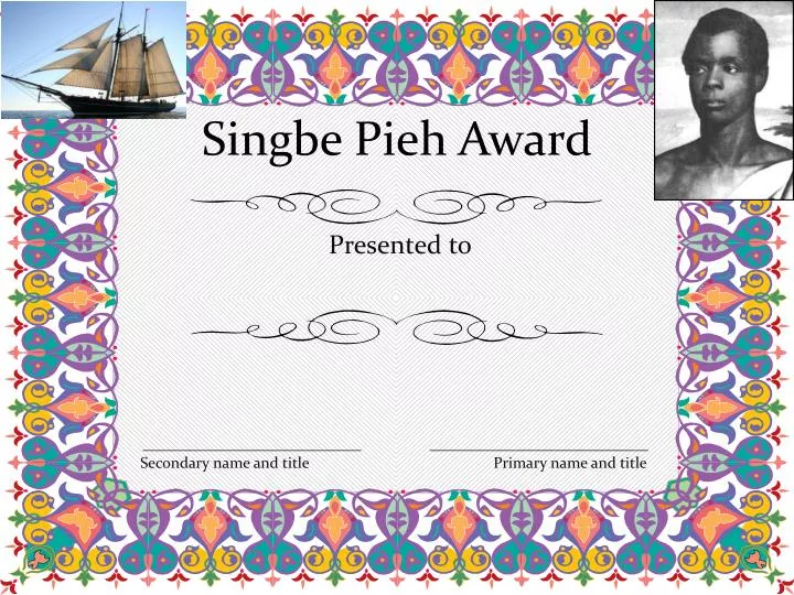 singbe pieh award n.