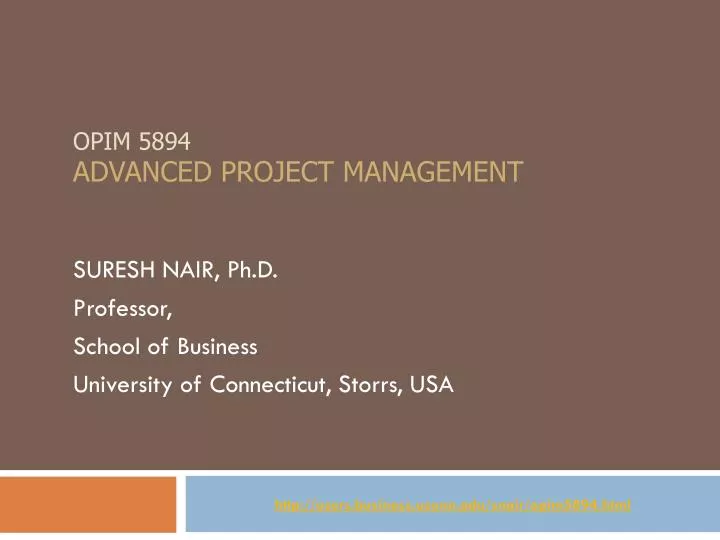 opim 5894 advanced project management n.