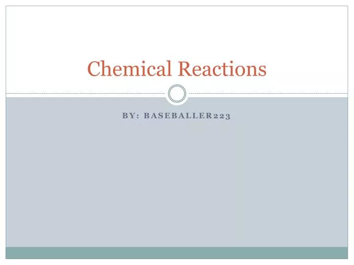 chemical reactions n.